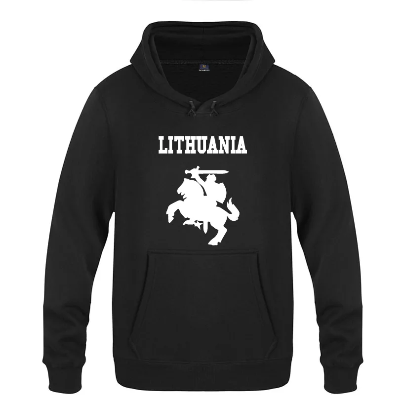 Mens Hoodies Lithuania Coat of Arms Print Hoodie Men Fleece Long Sleeve Man's Sweatshirt Skate Pullover Tracksuit Oversized Coat