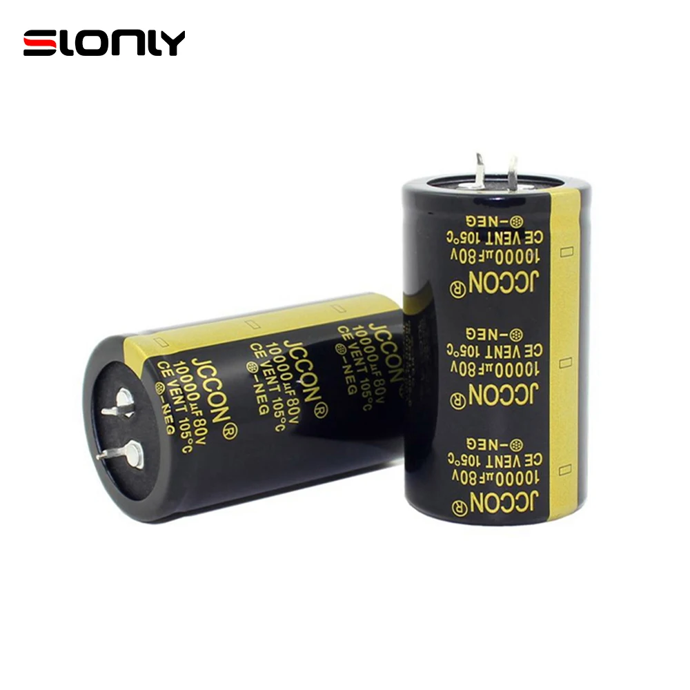 

2pcs-10pcs 10000uF 80V 35x60mm JCCON Horn Black Gold Audio Amplifier Filter Aluminum Electrolytic Capacitors