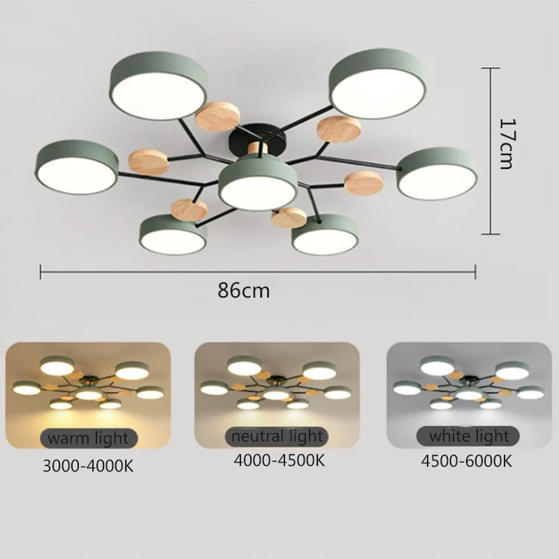 Imagem -02 - Lustres de Teto Led de Madeira para Decoração Doméstica Lâmpadas Pendentes Internas Sala de Estar Quarto Cozinha Sala de Jantar Moderno