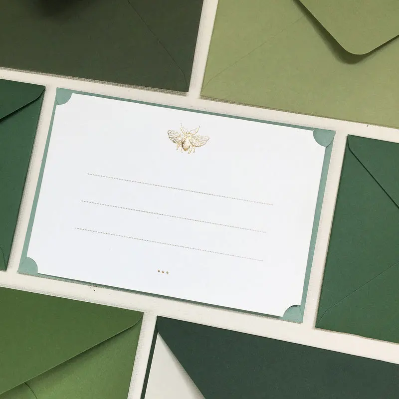 Vintage Envelope Green Series Japanese Rosa Paper Envelope 105mmX155mm Greeting Card Envelope Wedding Invitation Envelope