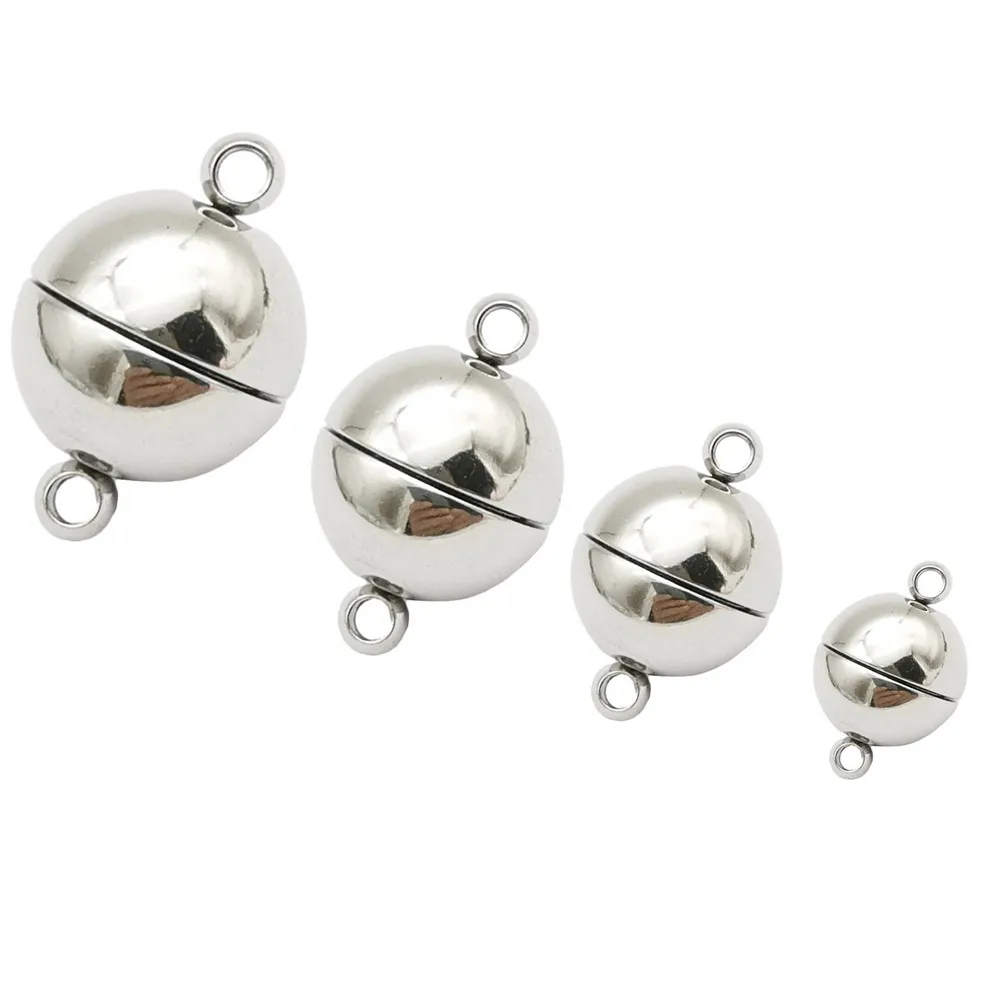 

Aaazee 2 Pieces Stainless Steel Magnetic Clasps Round Ball for Bracelet Necklace Making 8mm 10mm 12mm