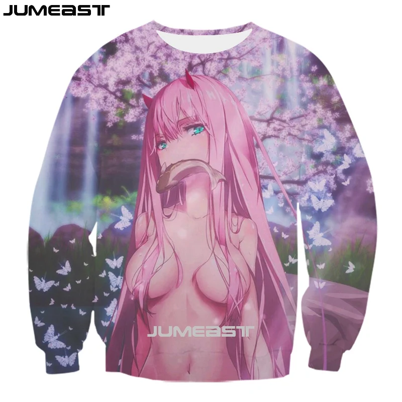 

Jumeast Men Women Sweatshirt Anime DARLING In The FRANXX Oversized Fashion Long Sleeve T Shirt Spring Autumn Pullover Tops Tees