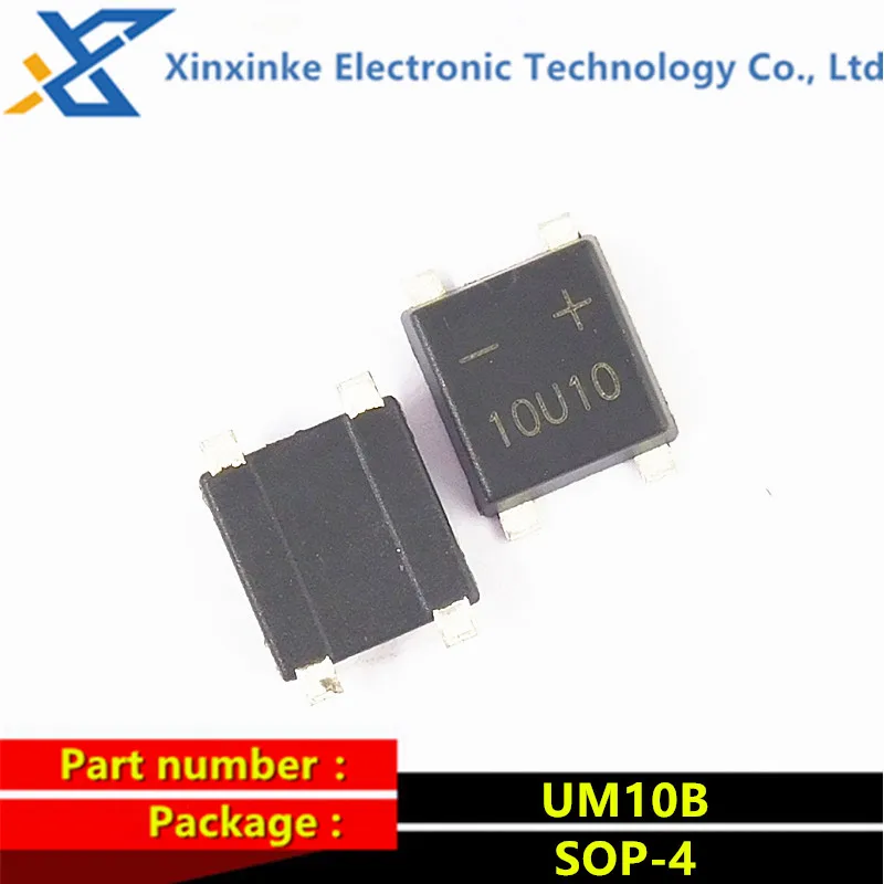 100PCS UM10B LX10B 10U10 SOP-4 1A 1000V Ultra-thin Rectifier Bridge Mini Rectifier Bridge