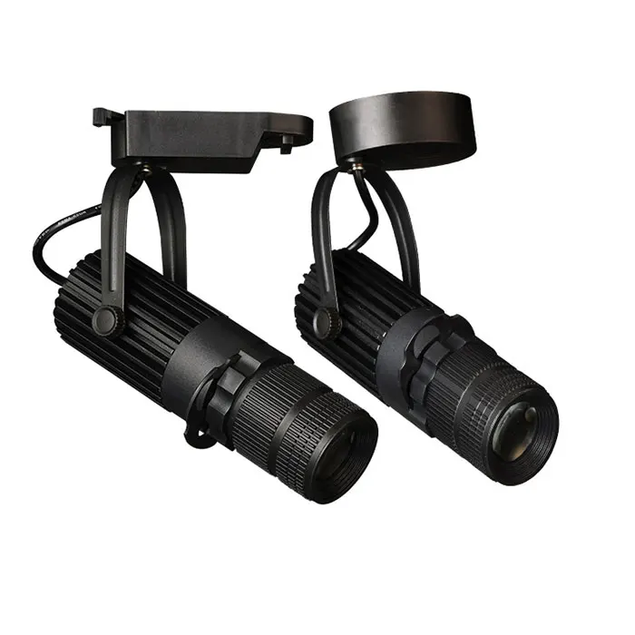 Theater Stage Zoom Spotlights, LED Focus Logo Projector Track Lights,Industrial Gobo Lights for Company Restaurant Store Wedding