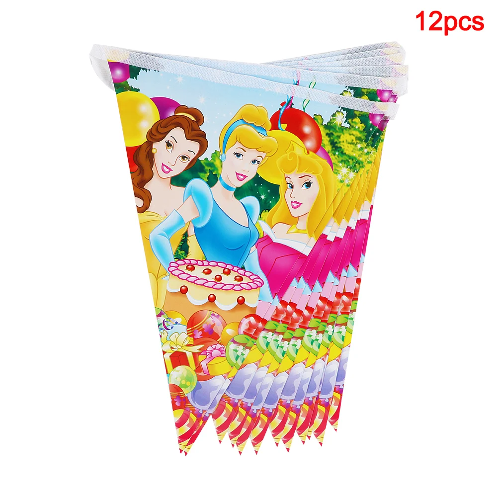 Six Princess Disney Girls Birthday Decorations Cups Plate Tablecloth Napkin 44/80/36/81/57/69Pcs Baby Shower Party Supplies