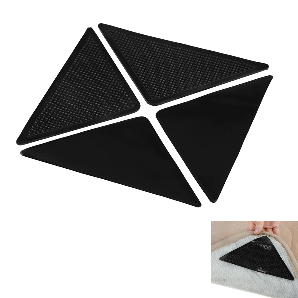 4pcs/lot Non-Slip Rug Carpet Mat Grippers Anti Skid Corners Pad Silicone Grip for Bathroom Kitchen Living Room