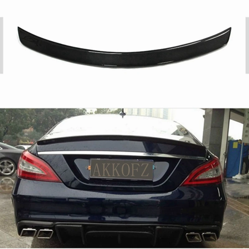 For Mercedes CLS Class W218 Spoiler Carbon Fiber Rear Trunk Spoiler Wing AMG Style 2011 2012 2013 2014 2015 2016