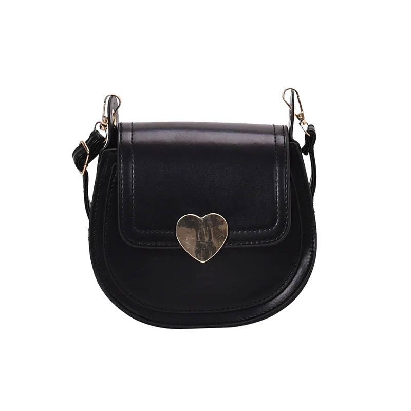 Crossbody Bags Women Mini Saddle Fashion Luxury Design Ladies All-match Portable Purse PU Leather Heart Hasp Sweet Cute Shoulder