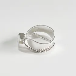 Japan original minimalist 925 sterling silver geometric twist light bead ring female niche ins online celebrity thick twill ring