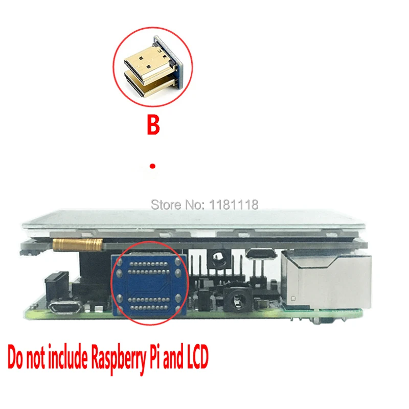 LCD HDMI Adapter connector For Raspberry Pi Pi5 4B 3B