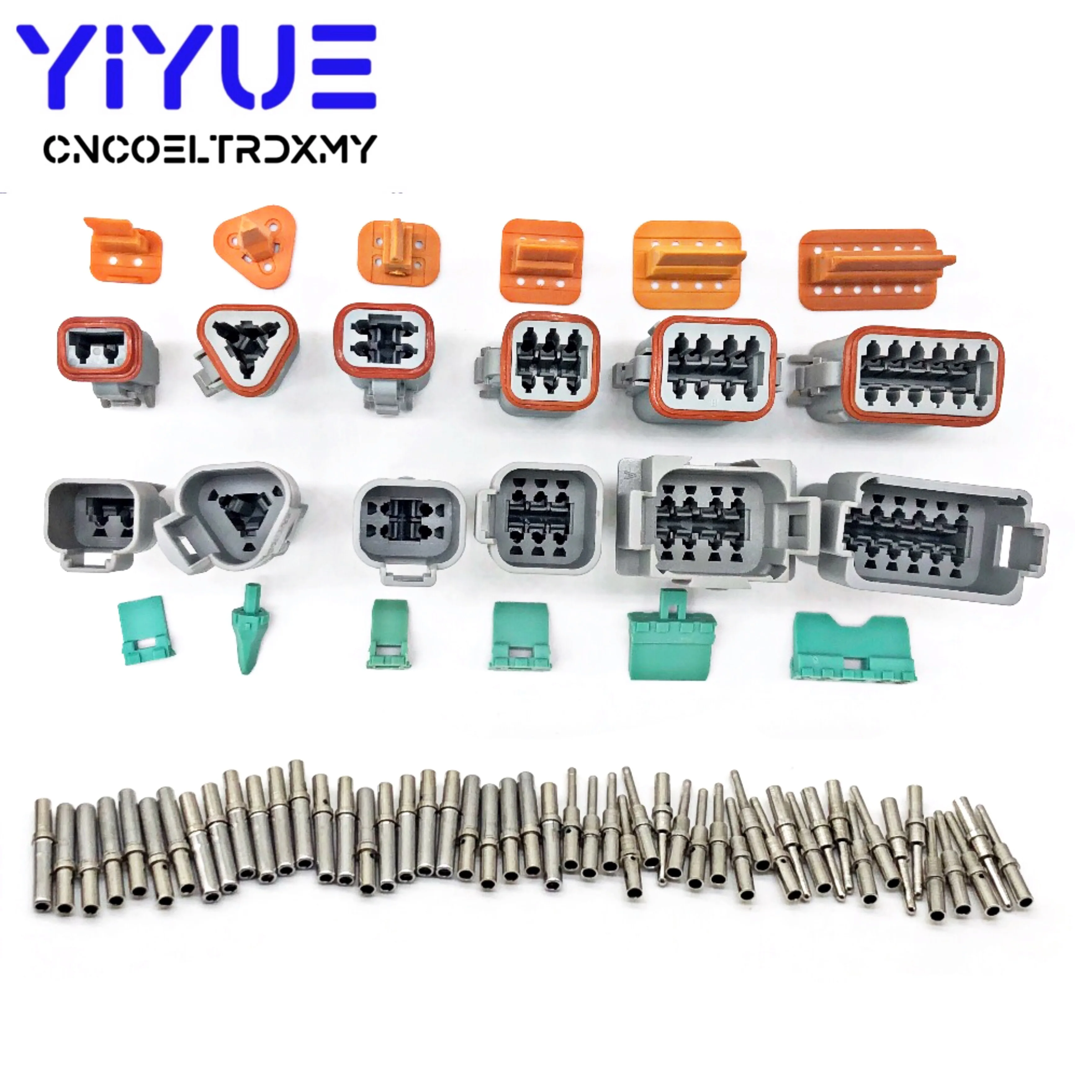 Deutsch DT 2-12 with Solid Pins Waterproof Electrical Wire Connector plug Kit DT06/DT04 2/3/4/6/8/12 Pin 22-16AWG