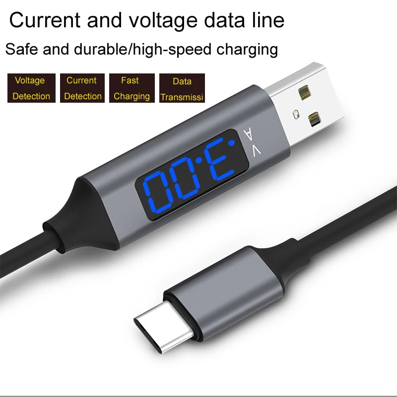 Intelligent Digital Display USB Cable for Apple Tablet Huawei Xiaomi Samsung - Data Sync Charging Sync Cable for Various Devices