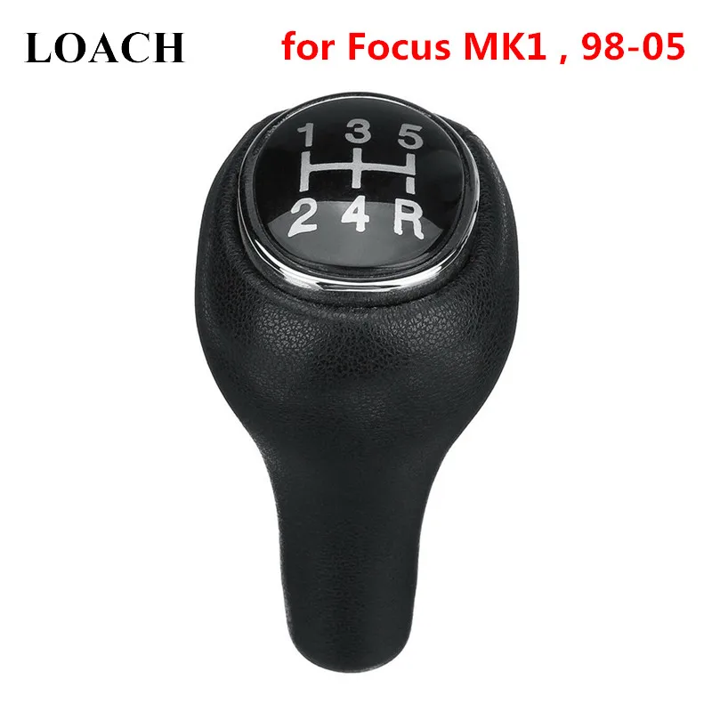 5-Speed Manual MT Car Gear Shift Knob for Ford Focus MK1 1998-2005 Spare Parts GearShifter Shifter Lever Stick Leather Pen POMO