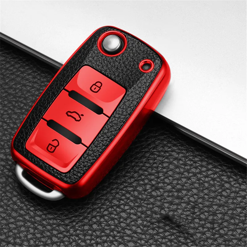 Car key case for volkswagen vw magotan polo golf 4 3 6 5 6 mk6 passat b5 b6 b8 b7 touran bora tiguan jetta lavida skoda octavia