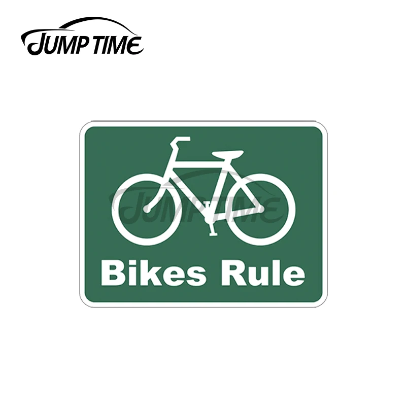 JumpTime 13 x 4.5cm For Bikes Rule Bike Route Sign Vinyl Decal Personality Car Stickers Occlusion Scratch RV Decoration