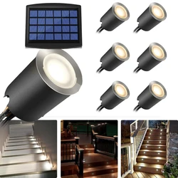 Underground Lamp Solar Powered LED Deck Light IP67 Waterproof Stainless Steel Recessed Stair Floor Light Wall Spotlight DC12V