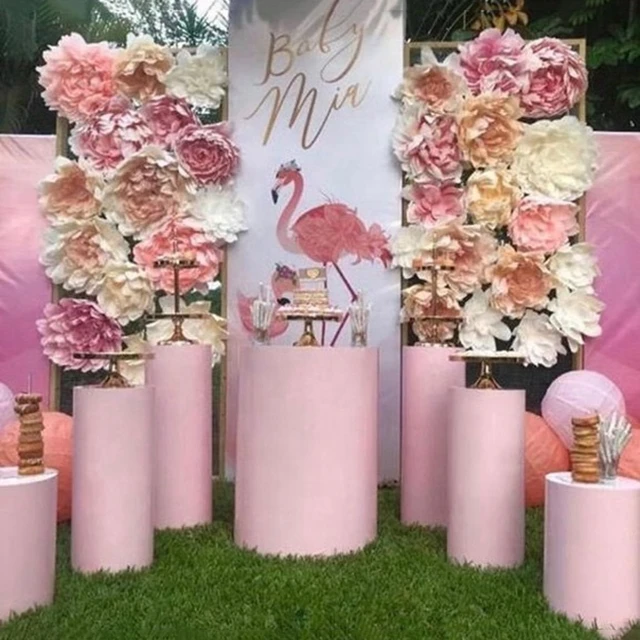 Factory Price Wedding Dessert Table pink  Round Cylinder Pedestal yudao477