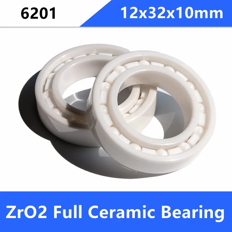 4/10pcs 6201 full Ceramic ball bearing 12x32x10mm Zirconia ZrO2 ceramic bearings 12*32*10mm