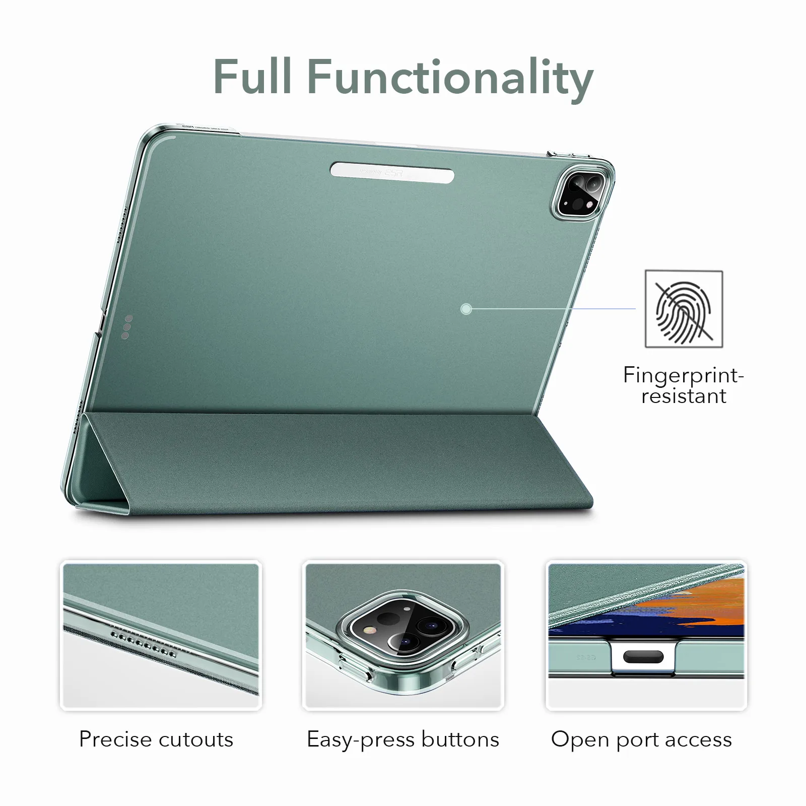 ESR for iPad Pro 11 Case for iPad Air 5 4 Case for iPad Pro 12.9 Cases for iPad mini 6 Ascend Trifold Hard Back Protective Cover