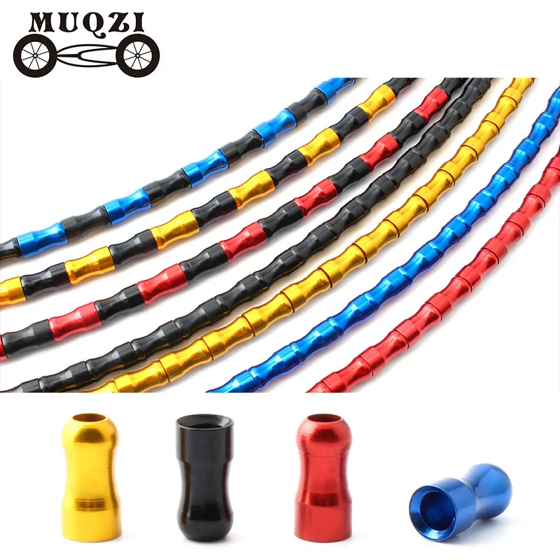 MUQZI 20pcs Bike Shift Brake Line Cable Universal Protection Shell Ultralight Aluminum Alloy Catheter Tube Cap MTB Road Bicycle