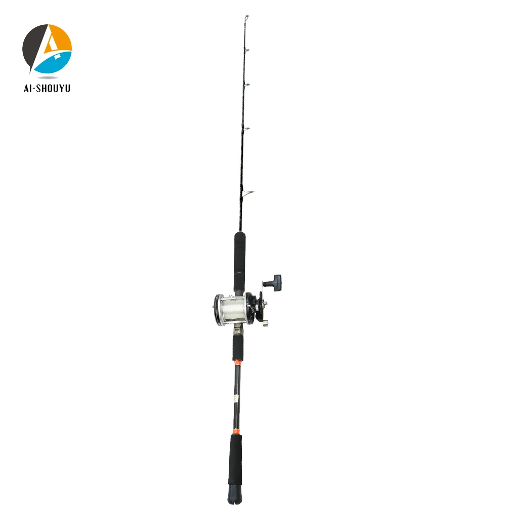 

AI-SHOUYU Sea Boat Jigging Fishing Rod 1.65m 1.8m FUJI Reel Seat Carbon Saltwater Spinning Fishing Rod with Fishing Reel/Line