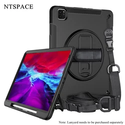 Heavy Duty Rugged Shockproof Cover For iPad Pro 12.9 inch 2018 2020 2021 2022 iPad Air 13 2024 Rotating Handle Stand Tablet Case