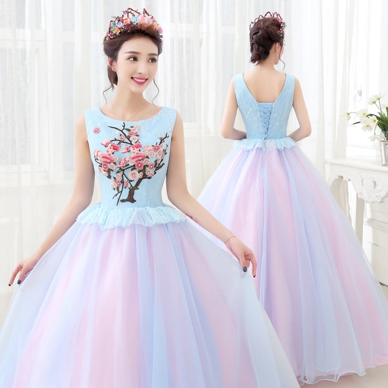 

Appliques Quinceanera Dresses Floor-Length Vestidos Sweet 16 years Lace up back Summer Ball GownParty Prom