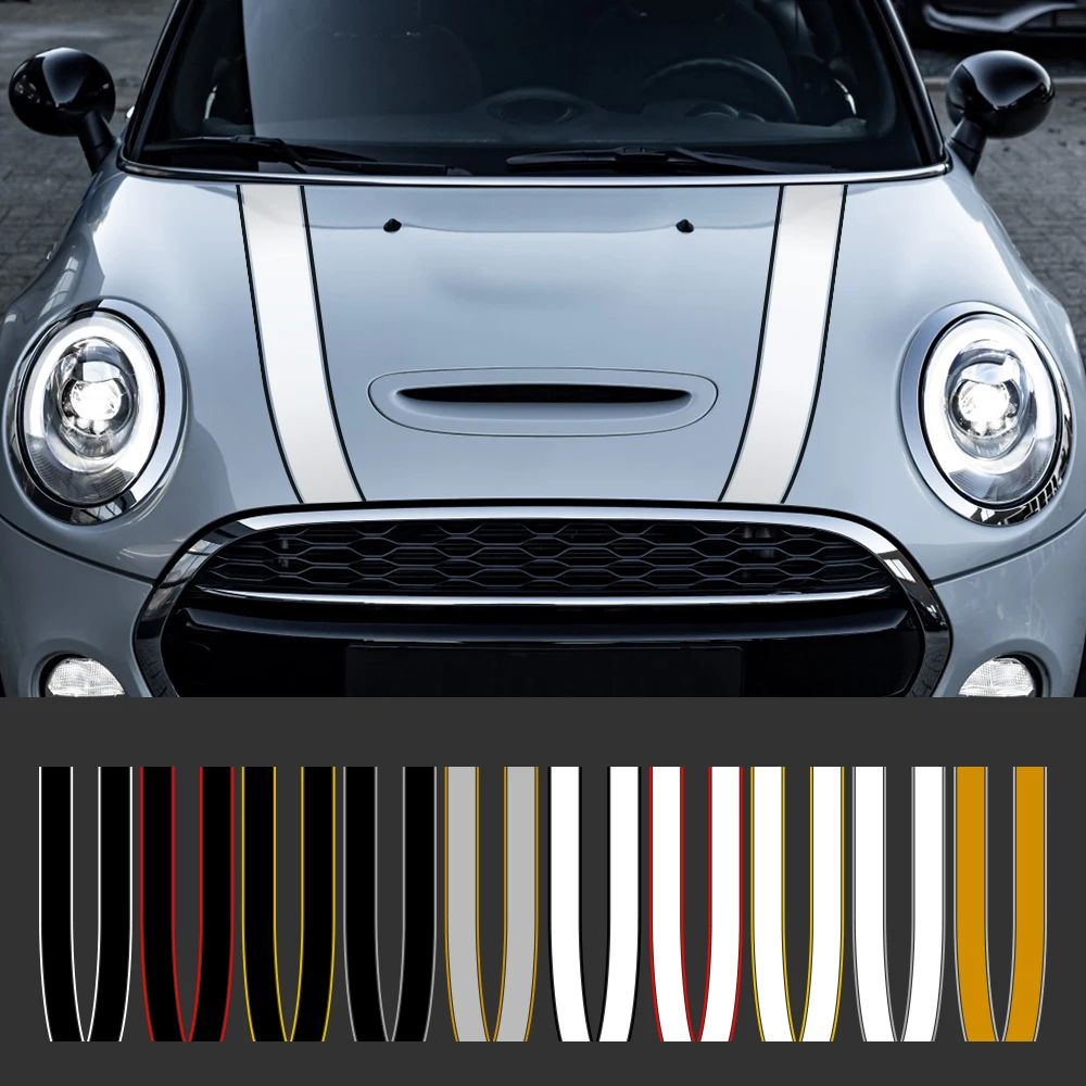 Pegatinas de línea de capó de motor para Mini Cooper S JCW One F54 F55 F56 F60 R55 R56 R60 R61 R50 R53 decoración de calcomanías de vinilo