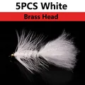 5pcs White brassbead
