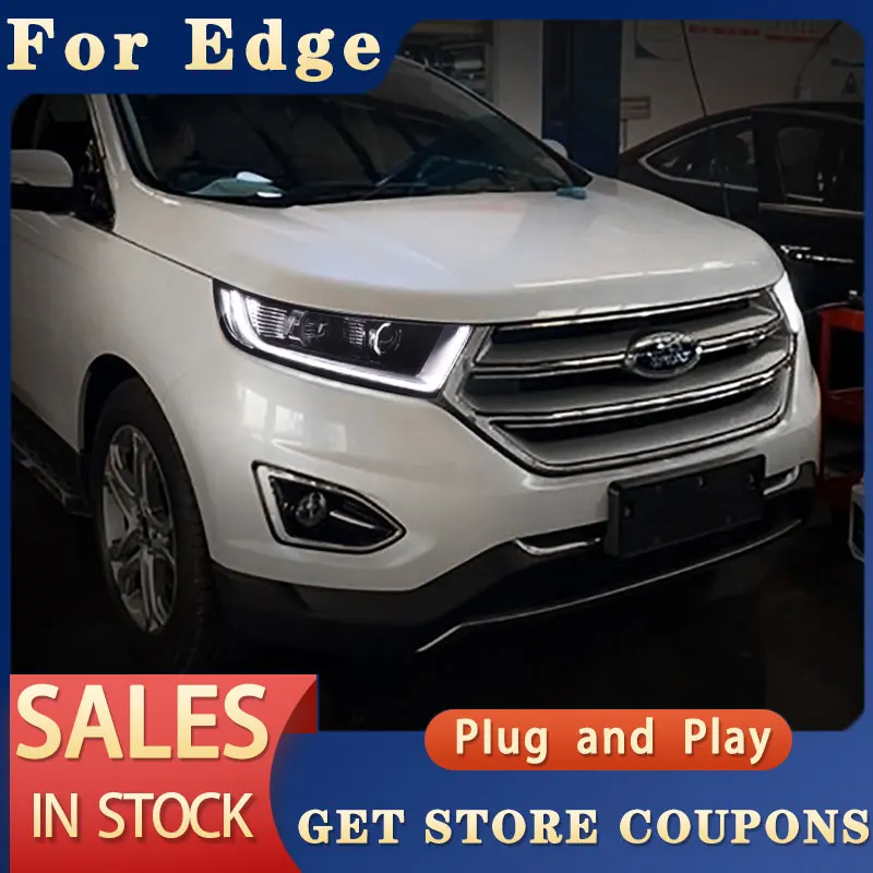 

LED Head lights For Ford Edge 2015-2019 LED DRL Day Running Light LED Bi Xenon Bulb Fog Lights Car Accessory New Edge Head Lamp