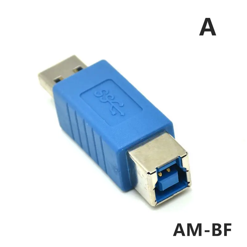 1 szt. Wyprzedaż USB 3.0 typ A żeński na typ B męski Adapter złącza wtykowego USB 3.0 Adapter konwertera AF na BM