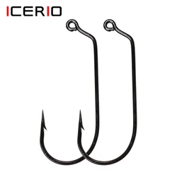 ICERIO 20PCS 60 Degree Jig Hook Barb Freshwater Saltwater Forged Steel Wire Hooks