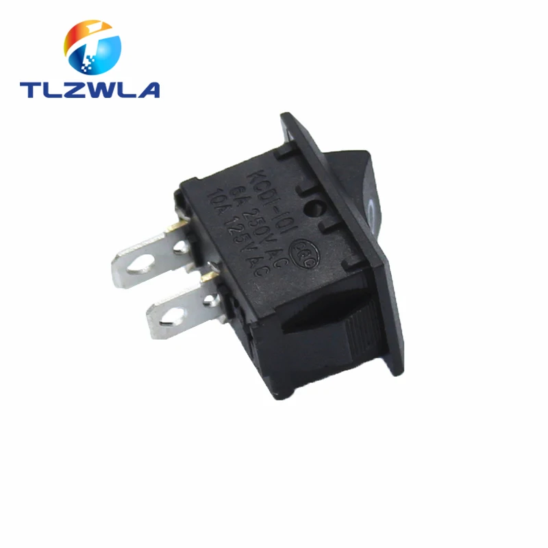 100PCS Switch ON-OFF KCD1 15*21mm 2pin Ship Type Switch 6A 250V 10A 125V 15X21 Rocker Switch power switch