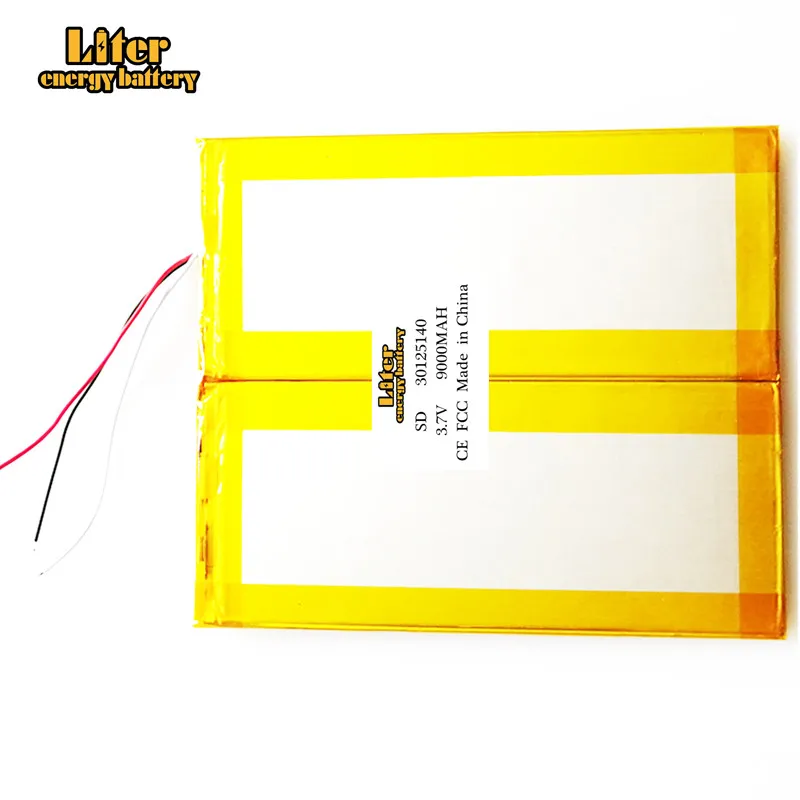 3 line 3.7V 9000mAh 30125140 Liter energy battery For irbis tw72 , Teclast M30 Tablet PC Battery