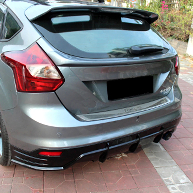 

For Ford Focus Hatchback Rear Middle Boot Lip Spoiler Wing 2012-2014 PU Unpainted Primer Car Accessories