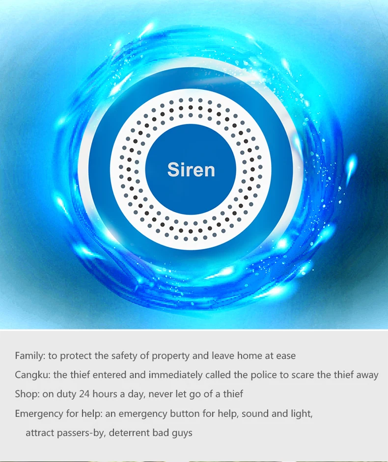 Mulo 433mhz sirene sem fio luz estroboscópica alarme alerta sensor 85db compatível sistema de alarme segurança pg103 pg107 pg105