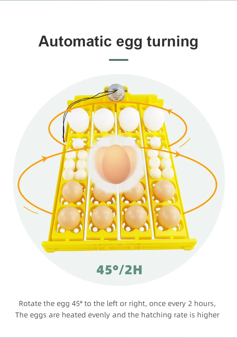 24-Jajka Inkubator Wyjmowana taca na jajka Automatyczna taca do obracania jaj Sprzęt do inkubacji drobiu Inkubator dla przepiórek Kurczaki Kaczka