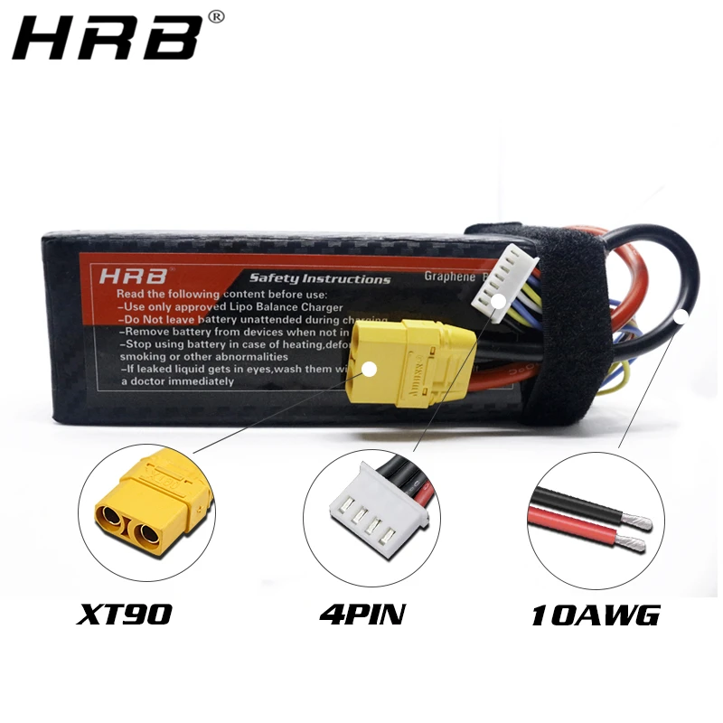 HRB Graphene 3S 11.1V Lipo Battery 5000mah 100C XT90 XT60 Deans EC5 T XT90-S For Racing Car Airplane Boat Truck RC Parts