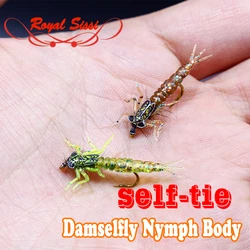 Royal Sissi 2optional colors 10pcs pack artificial damselfly nymph rubber body&legs fly tying materials trout fly fishing lure