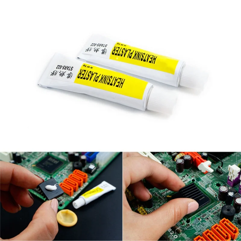 Cola adesiva para placa de circuito, condutora térmica, dissipador de calor, viscoso, cola composta, LEDs CPU, dissipador de calor, selante, 5g