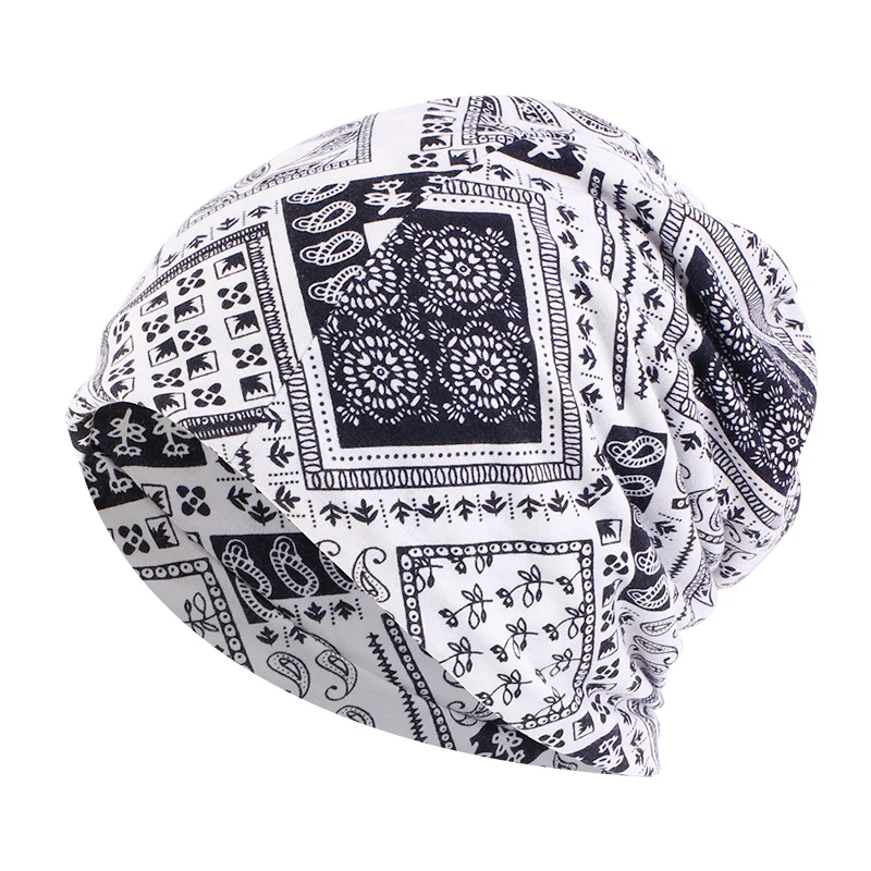 Winter Paisley Pattern Baggy Beanie Hat For Men Women Slouchy Hat Skiing Warm Cap Hip Hop Baggy Cap Chemo Cap Thin Turban