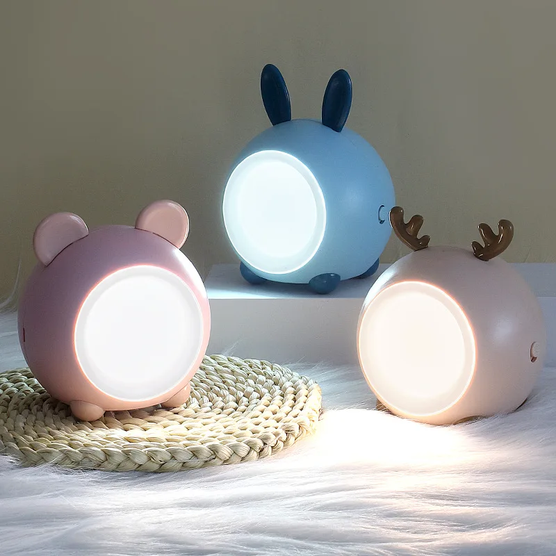 

Cute LED Night Lights Touch Stepless Dimming Bedroom Sleep Bedside Lamp USB Charging Eye-protect Desk Light Child Christmas Gift