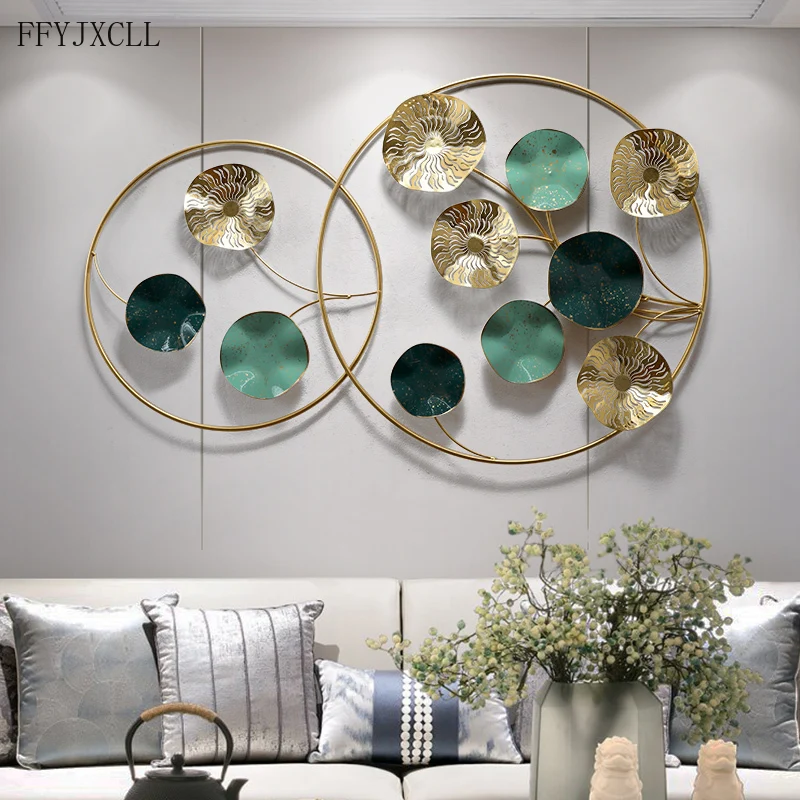 

New Chinese 3D living room wall decoration sofa background wall pendant creative simple metal light luxury home decoration