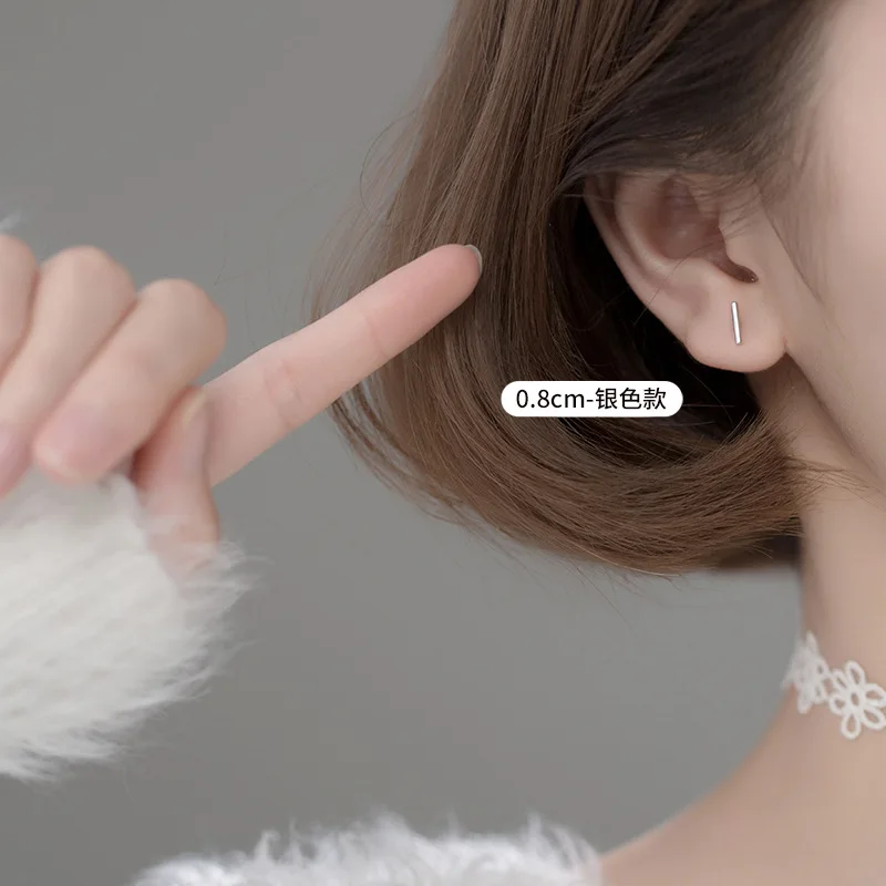 La Monada Small Stud Earrings For Women 925 Sterling Stick Minimalist Woman Earring Korean Nut Silver 925 Earring Jewelry Female