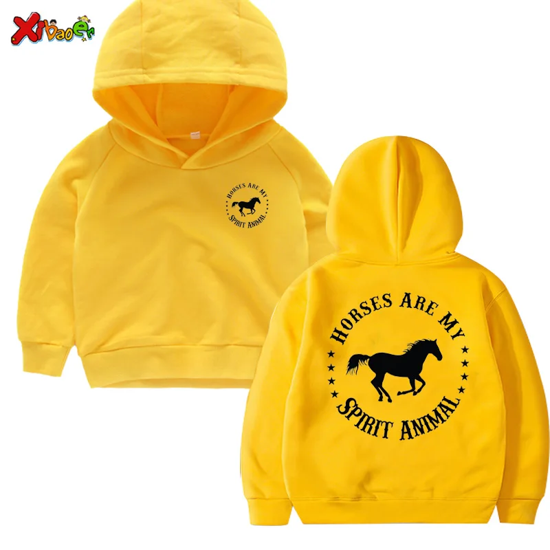 Girl Hoodie Sweatshirt Kids Hooded Horse Lover Clothing Children\'s Clothing Boys Sweatshirt Toddler Baby Clothes Girls Hoodies