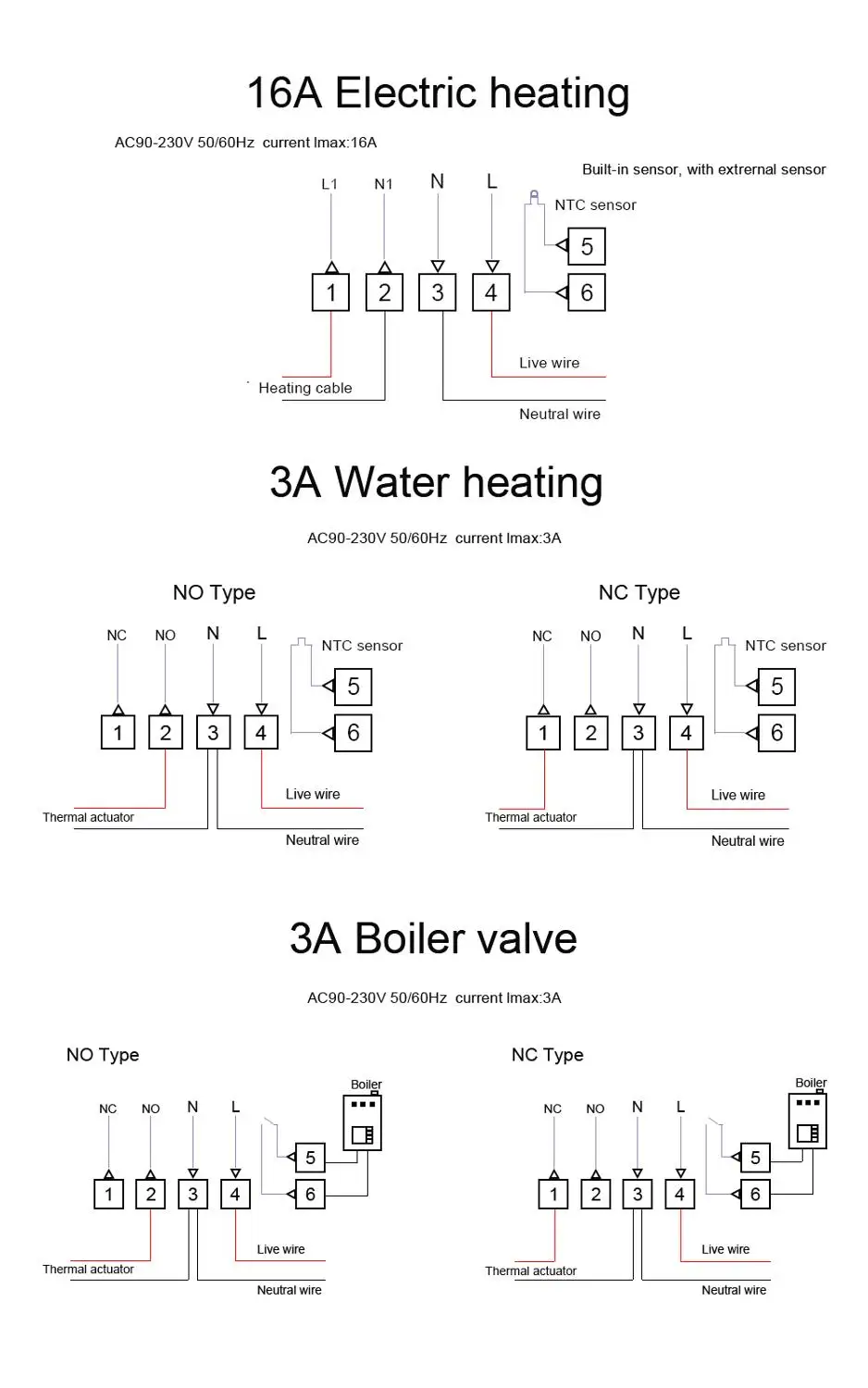 WiFi Thermostat 16A 3A Smart Touch Warm Floor Temperature Controller Electric Floor Heating Thermostat Tuya APP Remote Control