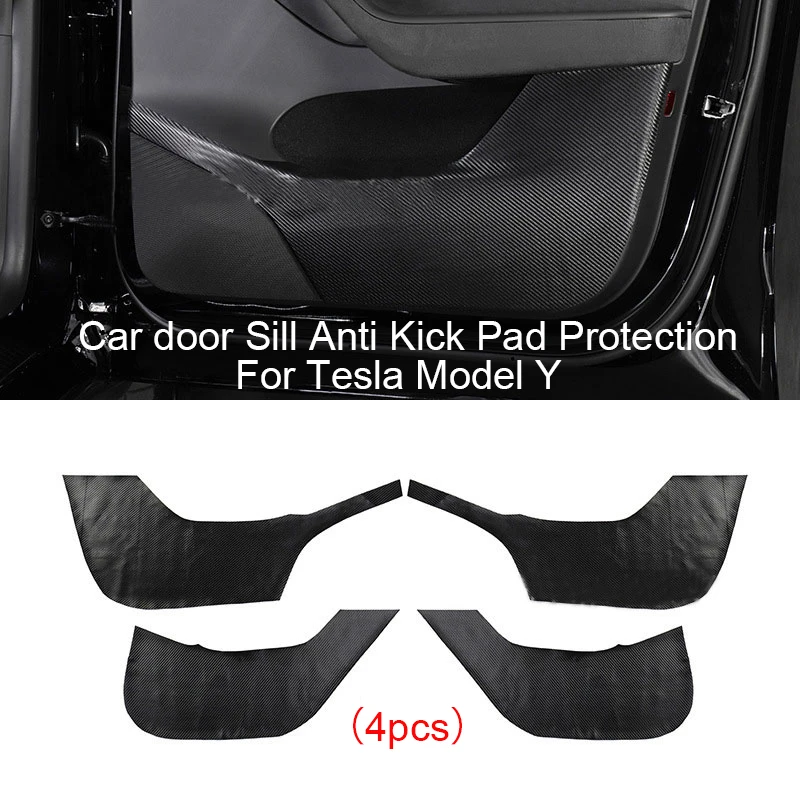 

For Tesla Model Y Car door Carbon Fiber Sill Invisible Anti Kick Pad Protection Side Edge Film model y Protector Stickers