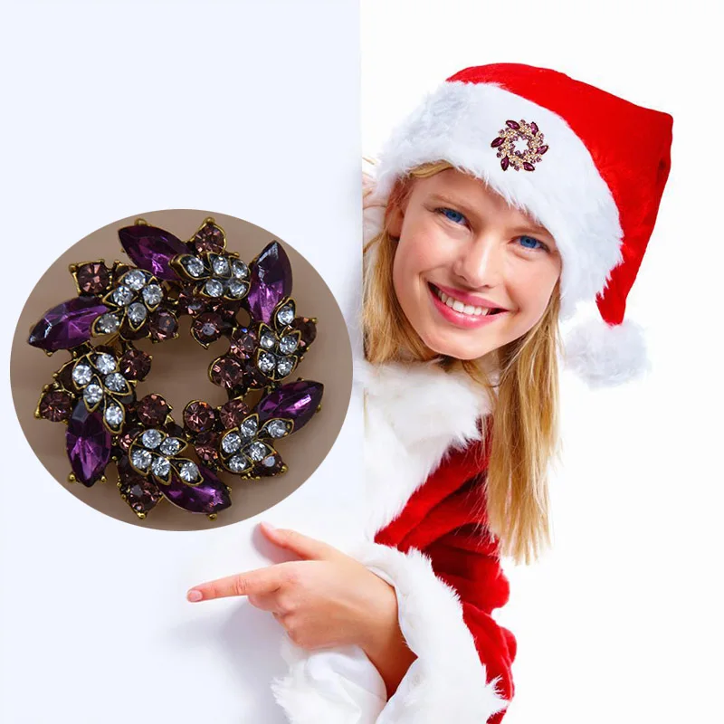 Mziking 2022 new Bauhinia small Five kinds of color Brooch Women's corsage cardigan clasp Ornament crystal brooch cape buckle