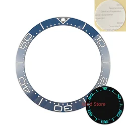 HQ Super Blue Luminous 38mm Blue/Black Ceramic Bezel Insert Ring Watch Bezel Set For SKX007/009 SEA Master Style Watches