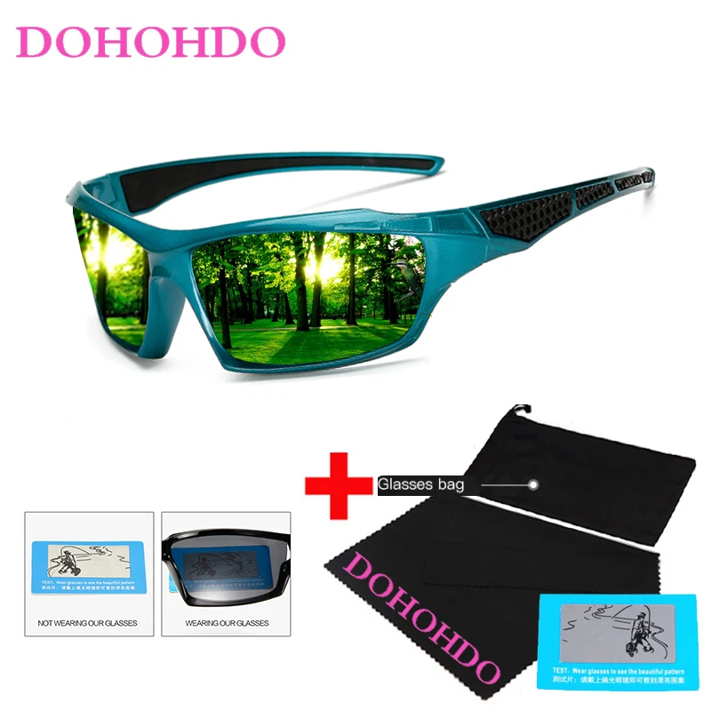 DOHOHDO Brand Design Classic Polarized Sunglasses Men Women Driving Square Frame Sun Glasses Male UV400 Gafas De Solde With Bag